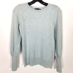 Boston Proper Women Cashmere Pullover Sweater Sz S Light Blue Soft Crew Neck